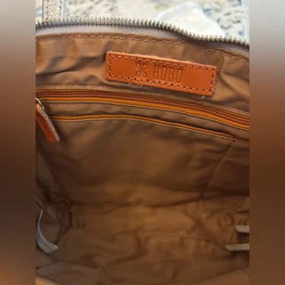 HOBO Kingston Mini Tote in Metallic Silver Leather w/ removable crossbody strap - Picture 11 of 14